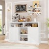 Fluted Sideboard Buffet Cabinet with Adjustable Shelves, Modern Credenza with 2 Enclose Storage Space, 4 Semi-Open Storage Cabinet - 4 of 4