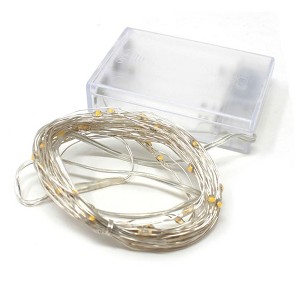 Perfect Holiday 60 LED Silver Copper Fairy String Light with Timer in Warm White - 1 of 3