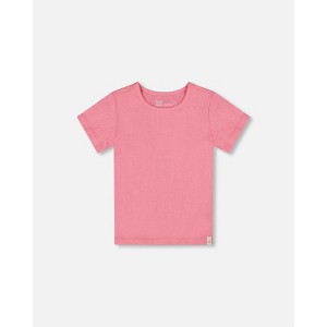 Deux par Deux Girl Crinkle Short Sleeve Top Candy Pink - 1 of 3
