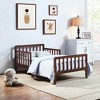 Infurnic Beds, Toddler Single Bed with Safety Guardrails and Headboard, Low To Floor Design for Toddler Children, Brown, 70"*36"*27" - 2 of 4