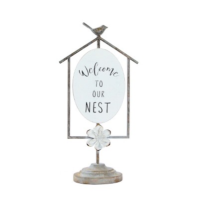 VIP Metal 17 in. White Our Nest Table Sign