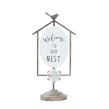 VIP Wood 17 in. White Our Nest Table Sign