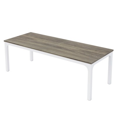 Lirago Brown 78" Rectangular Dining Table E1 Particle Board Metal Frame 27.5x78.7x29.5 6-8 Seater Kitchen Table