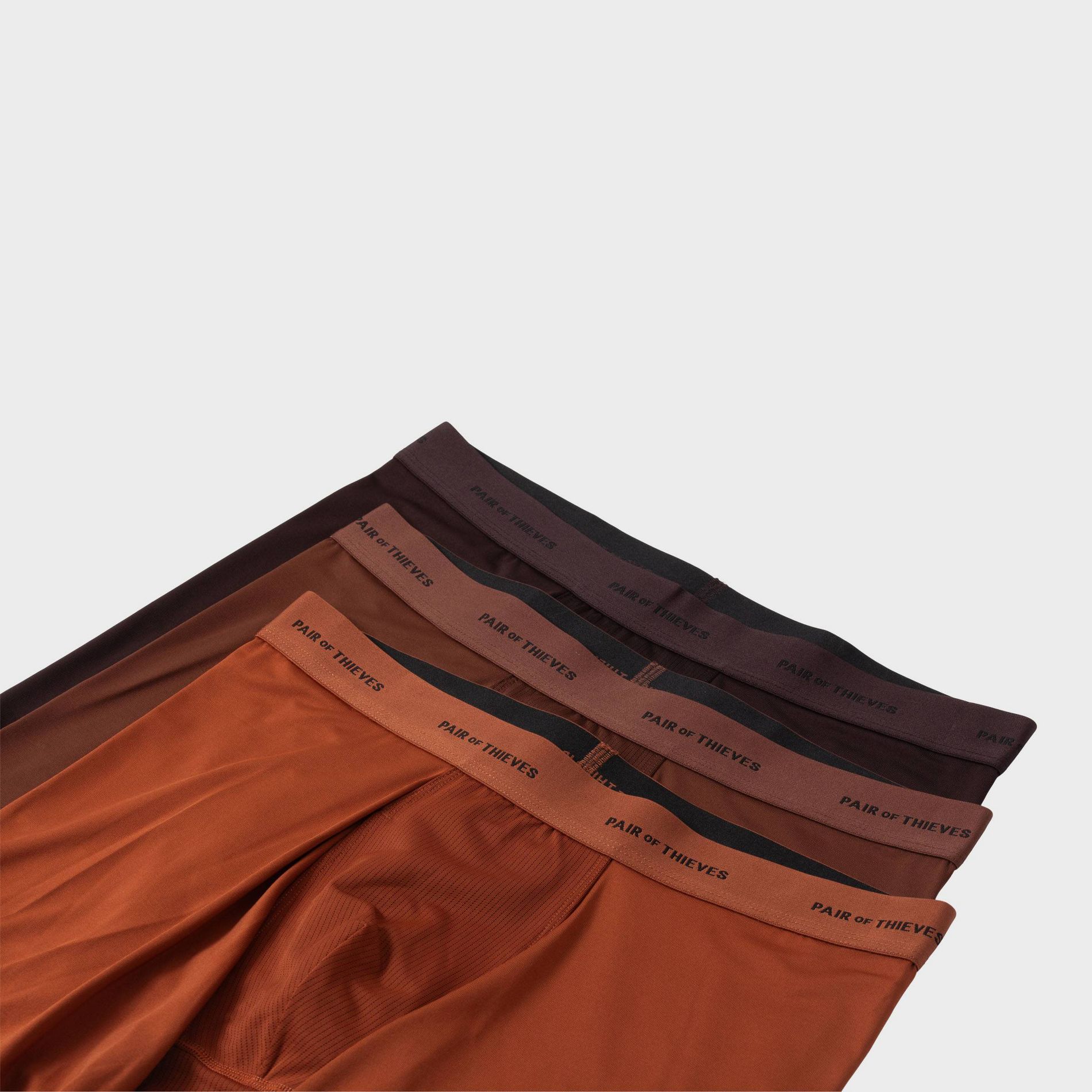 Pair of Thieves Men's 3pk Quick Dry Poly Boxer Briefs - Brown