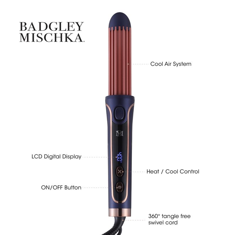 BADGLEY MISCHKA 2-in-1 Curling Iron and Hair Straightener Air Styler with Heat & Cool Control, 2 of 7