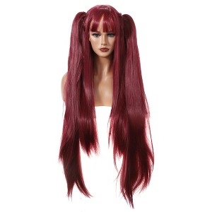 Unique Bargains Women's Wigs 33" Pink with Wig Cap Long Hair - 1 of 4