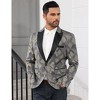 Men's Stylish Shawl Lapel Blazer One Button Open Front Long Sleeve Suit Jacket for Parties and Dinners - 3 of 4