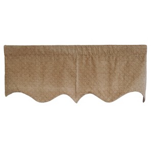 RLF Home 3" Rod Pocket High Quality Fabric Ballard Chenille Regal Valance for Windows 50" x 15" Camel - 1 of 4