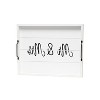HomeRoots 16" Black And White Mr. and Mrs. Serving Tray With Handles - 4 of 4