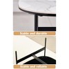 Small Coffee Table for Living Room,Modern Rock Beam Ceramic Coffee Table,Low Square Center Table Easy Assembly - 4 of 4