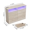 6/8 Drawer Dressers for Bedroom, Chest of Drawers with Deep Drawers, Large Double Dresser for Closet with Wide Top, Horizontal Wooden Dresser - 2 of 4