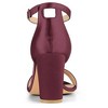 Allegra K Women's Satin Open Toe Ankle Strap Chunky Sandals - 3 of 4
