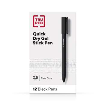 TRU RED Quick Dry Gel Pens Fine Point 0.5mm Blk Dozen TR54471