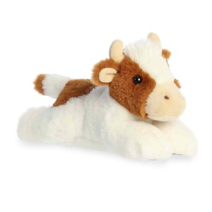 Aurora Small Grazy Guernsey Cow Mini Flopsie Adorable Stuffed Animal Brown 8.5" - 1 of 4