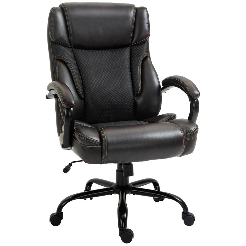 Vinsetto 484LBS Big and Tall Ergonomic Executive Office Chair with Wide Seat, High Back Adjustable Computer Task Chair Swivel PU Leather, 1 of 10