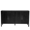 60" Retro Wooden Sideboard with 4 Metal Handles, Storage Cabinet with 4 Shelves and 4 Doors - ModernLuxe - 4 of 4