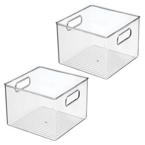 Pantry Storage Bin with Handles - Set of 2 - Clear - Made in USA - 1 of 4