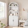 Bookcase 5 Shelf Arched Bookshelf 71.65in Tall Bookcase Farmhouse Display Storage Rack Wooden Bookshelves for Home Office, Living Room - 3 of 4