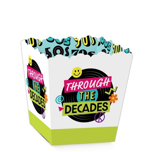 Big Dot of Happiness - Cheers and Beers to 50 Years - Square Favor Gift Boxes - 50th Birthday Party Bow Boxes - Set of 12
