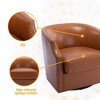 CAVINAS PU Leather Fabric Swivel Accent Chair with Curved Backrest,Upholstered Swivel Living Room Chairs,Reading Chairs for Living Room - 4 of 4