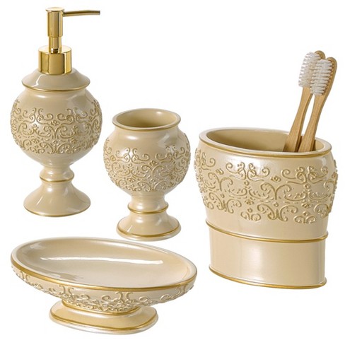 Creative Scents Shannon Beige 4-piece Bathroom Set : Target