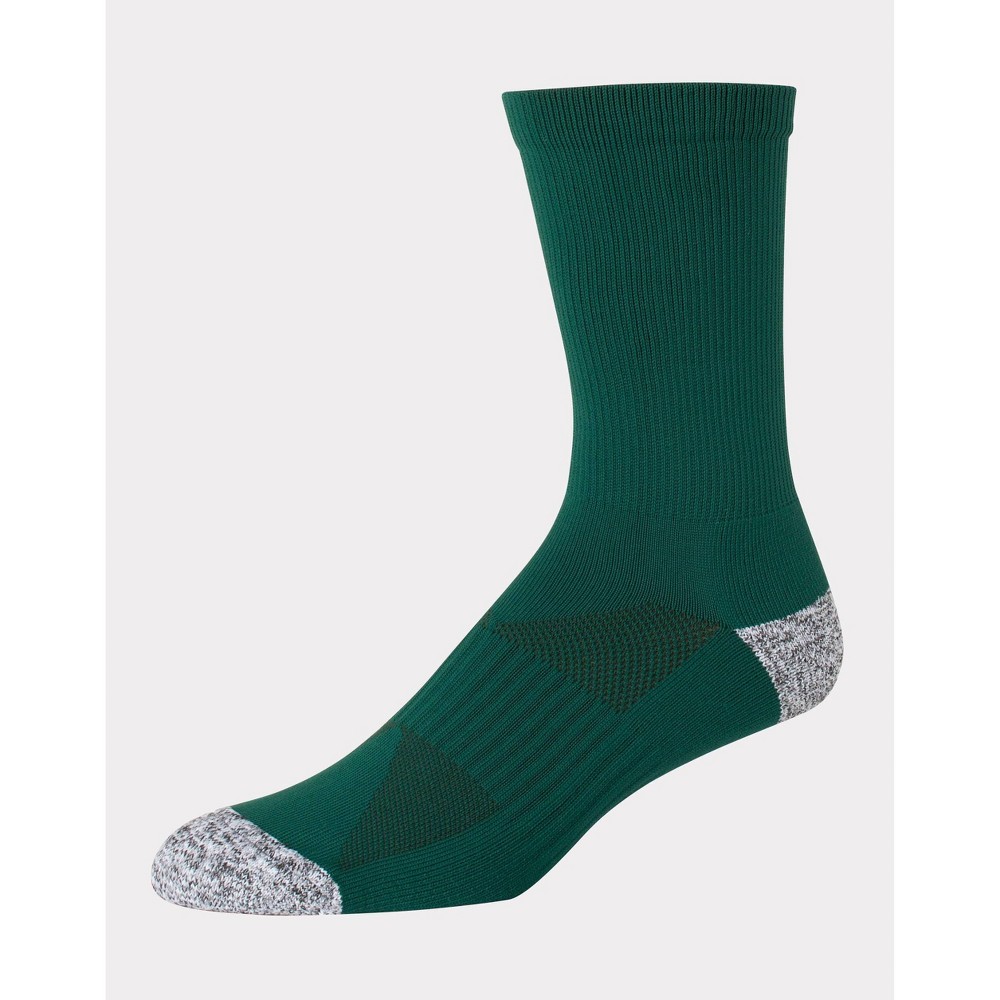 Hanes Premium Men's Performance Filament Crew Socks 4pk - Hunter Green 6-12