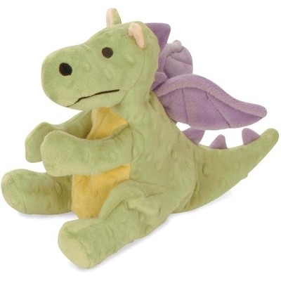 goDog Bubble Plush Dragons Squeaky Dog Toy, Chew Guard Technology - Lime, Large
