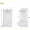 Furniture Hall Tree with Shoe Rack Bench and Coat Hooks for Hanging Storage, 4-in-1 Coat Racks, White - 4 of 4