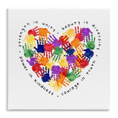 Stupell Industries Strength In Unity Handprint Heart, 12" x 12"