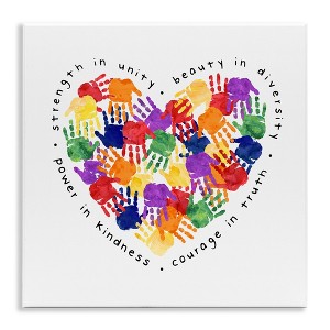 Stupell Industries Strength In Unity Handprint Heart, 12" x 12" - 1 of 4