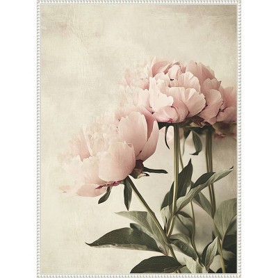 Amanti Art 28"x38" Soft Floral II by Tradelink Inhouse Artist Framed Canvas Wall Art