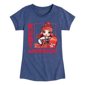 Girls' - Rainbow High - Ruby Anderson Christmas Fitted Short Sleeve Graphic T-Shirt - 1 of 4