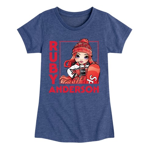 Girls' - Rainbow High - Ruby Anderson Christmas Fitted Short Sleeve Graphic T-Shirt - image 1 of 4