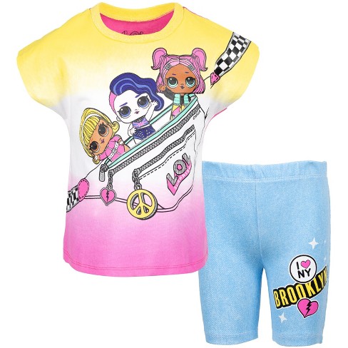 Disney Lilo & Stitch Little Girls T-Shirt and Leggings Outfit Set Pink /  Gray 4