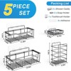 Attop Dark Grey 5-Pack Rust-Resistant Stainless Steel Large Capacity Shower Shelves - No Drilling or Gluing Required Bathroom Storage Racks - 2 of 4