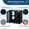 NicBex 30" Bathroom Vanity with Ceramic Sink, Bathroom Cabinet Storage with 1 Glass Cabinet Doors and Adjustable Shelf, 3 Drawers for Bathroom, Black - 3 of 4