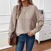 Wonens Pullover Sweaters Batswing Sleeve Crew Neck Trendy Lightweight Sweater Loose Fit Front Pleated Sweater Rib Knit Jumper for Fall - 4 of 4