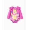 PATPAT Disney Winnie the Pooh Baby Girl 2pcs Naia Flutter Long-sleeve Floral Romper with Pants Set - 2 of 4