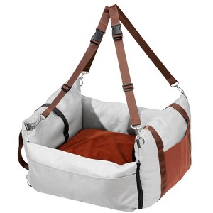 VEVOR Dog Car Seat, Waterproof Dog Booster Seat for Car with Side Handles and A Storage Pocket, Clip-On Safety Leash and PP Cotton Filling - 1 of 4