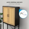 59'' Tall Rattan Storage Cabinet with X-Shaped Supporting Bars and 3-Tier Shelves - Natural Finish - 3 of 4