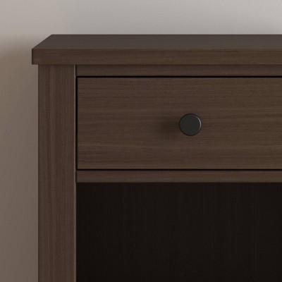 Harmony Brushed Truffle Pine Nightstand with Nickel-Tone Knob
