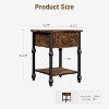 GustoWave Industrial Style Side Table With Drawers And Storage Shelves - Vintage Nightstand For Bedroom, Living Room, Small Space, Brown - 2 of 4