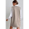 Women's V-Neck Sleeveless Sweater Long Vest with Pockets - 2 of 2