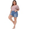Agnes Orinda Women's Plus Size Eyelet Embroidered Round Neck Flare Sleeve Casual Summer Blouses - 3 of 4