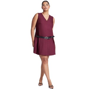ELOQUII Pleated Mini Dress With Belt - 1 of 3