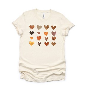 Simply Sage Market Women's Fall Plaid Hearts Short Sleeve Graphic Tee - 1 of 2
