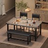 Dining Table Set for 4, Kitchen Table and 2 Upholstered Chairs with Bench - 3 of 4