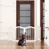 KTMBDW 27.6" Tall Freestanding Pet Gate,4 Panels Foldable Dog Gate,Wood Folding Safety Fence Wooden Dog Gate with 2 pcs Support Feet for Stairs,White - 3 of 4