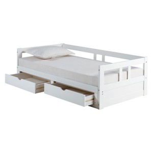 Melody Day Twin to King Bed With Storage White - Bolton Furniture