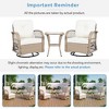 3-Piece Rattan Patio Chat Set with Swivel Rocking Chairs, Outdoor Conversation Set with Glass Table, Balcony Patio Seating Set for Garden-Koiai - 3 of 4